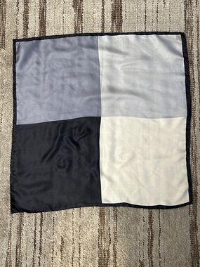 Dumont All Silk Square Scarf in Light Gray and Charcoal